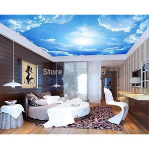 Planet Gates Modern 3D Photo Wallpaper Blue Sky And White Clouds Wall Papers Home Interior Decor Living Room Ceiling Lobby Mural Wallpaper