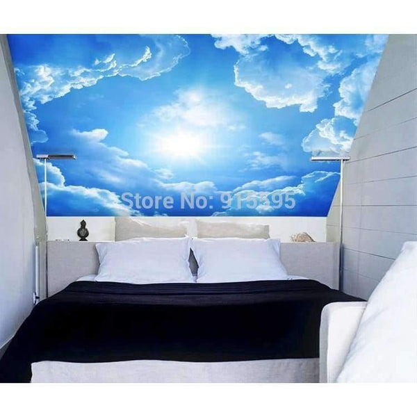 Planet Gates Modern 3D Photo Wallpaper Blue Sky And White Clouds Wall Papers Home Interior Decor Living Room Ceiling Lobby Mural Wallpaper
