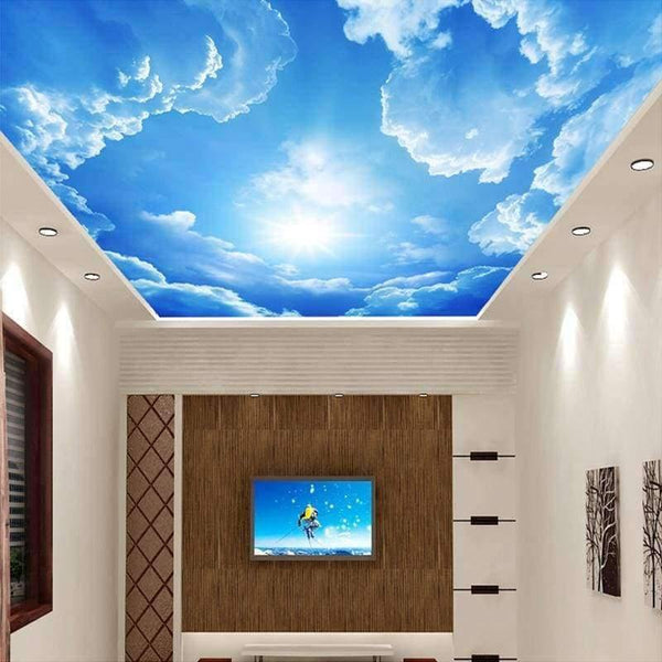 Planet Gates Modern 3D Photo Wallpaper Blue Sky And White Clouds Wall Papers Home Interior Decor Living Room Ceiling Lobby Mural Wallpaper