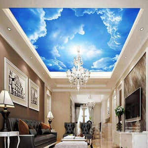 Planet Gates Modern 3D Photo Wallpaper Blue Sky And White Clouds Wall Papers Home Interior Decor Living Room Ceiling Lobby Mural Wallpaper