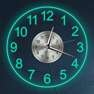 Modern Acrylic Wall Clock With LED Backlight Bedroom Bedside Night Lamp Wall Clock Glow In Dark Multi Colors LED Lighting Decor