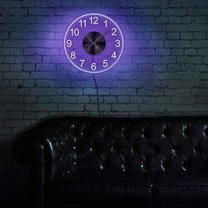 Modern Acrylic Wall Clock With LED Backlight Bedroom Bedside Night Lamp Wall Clock Glow In Dark Multi Colors LED Lighting Decor