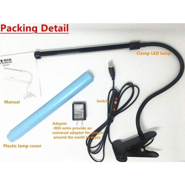 Planet Gates Modern Aluminum 3 brightness Office Work Home Study Table Bedroom Closet Clip-on Night Lighting Laptop LED Desk Clamp Piano Lamp