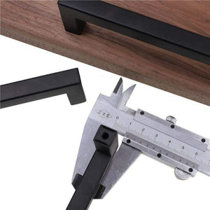 Modern Black Cabinet Handle Square Furniture Hardware Stainless Steel Kitchen Door Knobs Cupboard Wardrobe Drawer Pulls