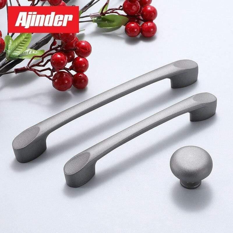 Modern Gray Cabinet Handles Solid Drawer Knobs Kitchen Cupboard Door Pulls Furniture Handle Cabinet Hardware Bathroom Accessory