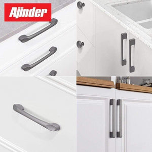 Modern Gray Cabinet Handles Solid Drawer Knobs Kitchen Cupboard Door Pulls Furniture Handle Cabinet Hardware Bathroom Accessory