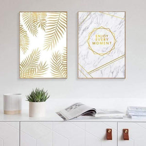 Modern Minimalist Art Gold Leaf And Alphanumeric Painting Poster Print Canvas Painting Picture Home Wall Art Decoration Custom