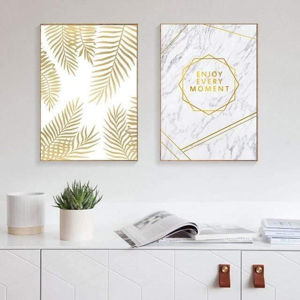 Modern Minimalist Art Gold Leaf And Alphanumeric Painting Poster Print Canvas Painting Picture Home Wall Art Decoration Custom