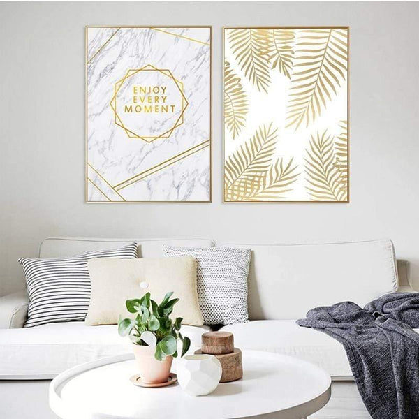 Modern Minimalist Art Gold Leaf And Alphanumeric Painting Poster Print Canvas Painting Picture Home Wall Art Decoration Custom
