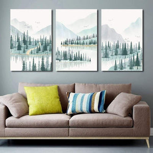 Modern Minimalist Forest And River Poster Landscape Painting Print Canvas Painting Picture Home Wall Art Decoration Custom