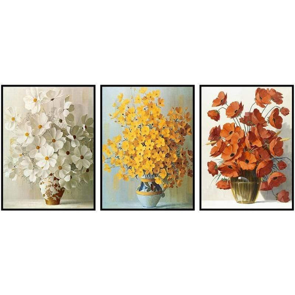 Planet Gates Modern Minimalist Potted Flower Poster Red Yellow Orange Flower Print Canvas Painting Home Wall Art Decoration Can Be Customized