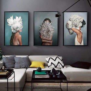 Planet Gates Modern Minimalist Potted Flower Poster Red Yellow Orange Flower Print Canvas Painting Home Wall Art Decoration Can Be Customized