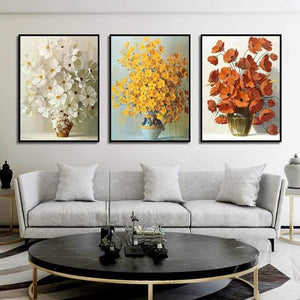 Planet Gates Modern Minimalist Potted Flower Poster Red Yellow Orange Flower Print Canvas Painting Home Wall Art Decoration Can Be Customized