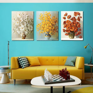 Planet Gates Modern Minimalist Potted Flower Poster Red Yellow Orange Flower Print Canvas Painting Home Wall Art Decoration Can Be Customized