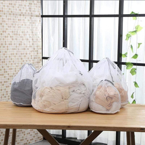 Planet Gates Modern S-XL Large Drawstring Bra Underwear Laundry Bag Household Cleaning washing machine mesh holder bags white color drop ship