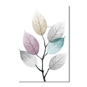 Planet Gates Modern Simple Small Fresh Leave Decorative Painting Modular Picture Wall Art Canvas Painting for Living Room No Framed