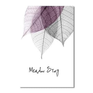 Planet Gates Modern Simple Small Fresh Leave Decorative Painting Modular Picture Wall Art Canvas Painting for Living Room No Framed