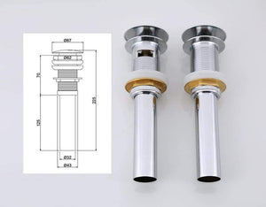 Planet Gates Modern Style Bathroom Basin  Pop Up Vanity Vessel Sink Drain With Overflow Hole F65 F65-2