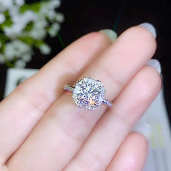 Planet Gates Moissanite, 925 Silver fashion design, strong fire color,diamond, high hardness 1ct stone