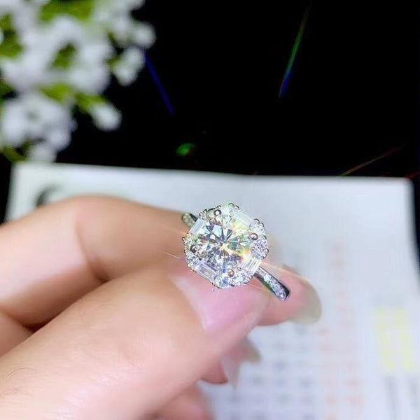 Planet Gates Moissanite, 925 Silver fashion design, strong fire color,diamond, high hardness 1ct stone