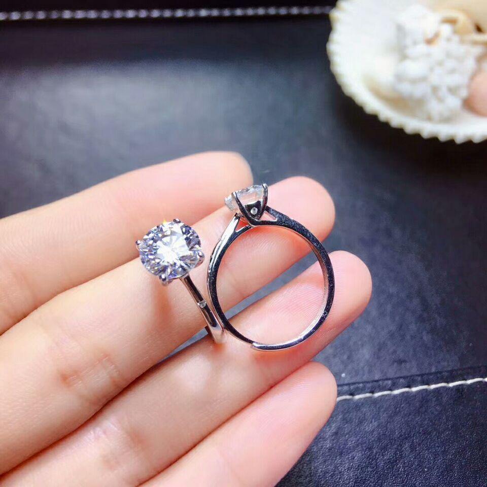 Planet Gates Moissanite Gemstone 4 Claw Simple Diamond Ring for Women Real 925 Sterling Silver Charm Fine Wedding Jewelry