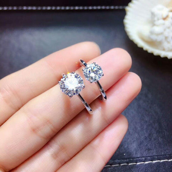 Planet Gates Moissanite Gemstone 4 Claw Simple Diamond Ring for Women Real 925 Sterling Silver Charm Fine Wedding Jewelry