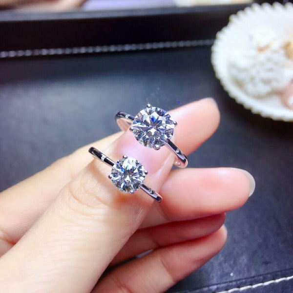 Planet Gates Moissanite Gemstone 4 Claw Simple Diamond Ring for Women Real 925 Sterling Silver Charm Fine Wedding Jewelry