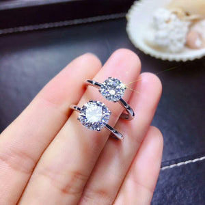 Planet Gates Moissanite Gemstone 4 Claw Simple Diamond Ring for Women Real 925 Sterling Silver Charm Fine Wedding Jewelry