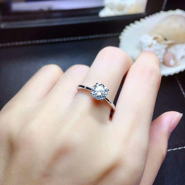 Planet Gates Moissanite Gemstone 4 Claw Simple Diamond Ring for Women Real 925 Sterling Silver Charm Fine Wedding Jewelry