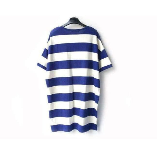 Planet Gates Moms Clothes Summer shirts Pregnant Clothes Strip Tops  O-neck Mid-Calf Casual Plus Size Maternity Dresses 9107