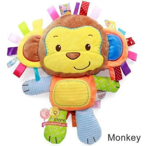 Planet Gates Monkey Kids Plush Baby Rattle Stuffed Animal Cat Developing Educational Learning Toys Gift for Toddler Children 0-12 month