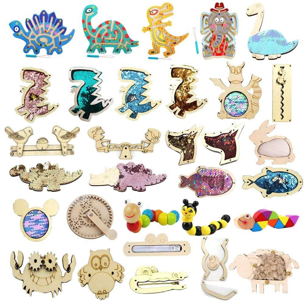 Planet Gates Montessori Baby Activity Busy Board DIY Toy Kids Early Educational Teaching Aids Learning Skill Part Cognition Toys Game Puzzle