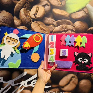 Planet Gates Montessori Baby Busy Board 3D Toddlers Story Cloth Book Early Learning Education Habits Knowledge Developing Toys