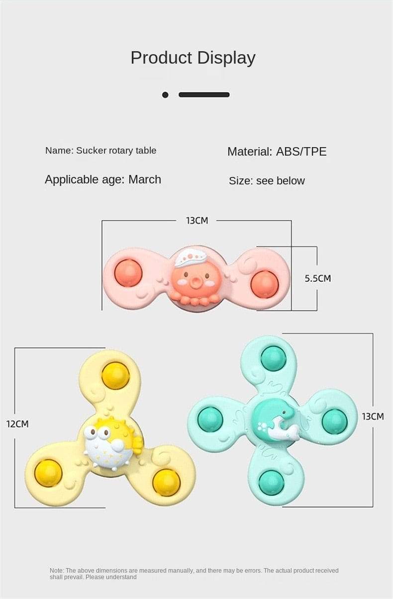 Planet Gates Montessori Baby Spin Top Bath Toys For Boy Children Bathing Sucker Spinner Suction Cup Toy For Kids 2 To 4 Years Rattles Teether