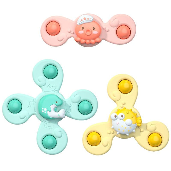 Planet Gates Montessori Baby Spin Top Bath Toys For Boy Children Bathing Sucker Spinner Suction Cup Toy For Kids 2 To 4 Years Rattles Teether