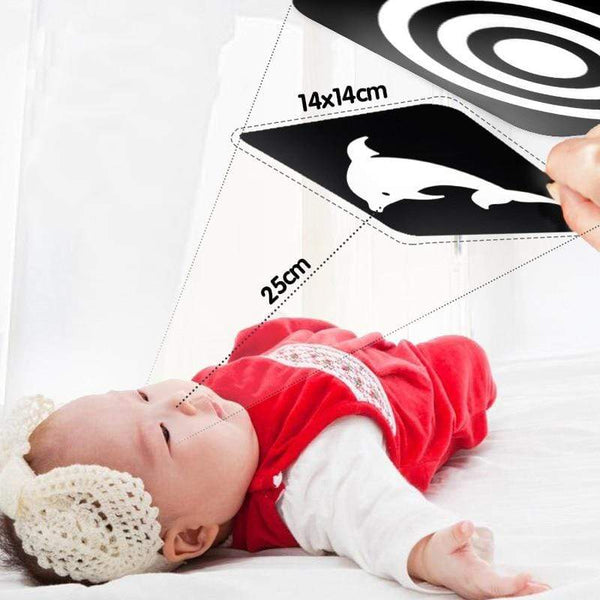 Planet Gates Montessori Baby Toys Black White Flash Cards High Contrast Visual Stimulation Learning Activity Flashcards Baby Gifts C0642H