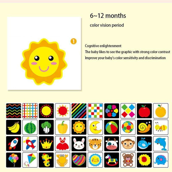 Planet Gates Montessori Baby Visual Stimulation Card Toys Black White Flash Cards High Contrast Visual Stimulation Learning
