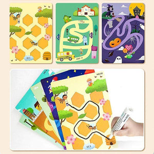 Planet Gates Montessori Children Toys Drawing Tablet DIY Color Shape Math Match Game Book Drawing Set  Learning Educational Toys For Children