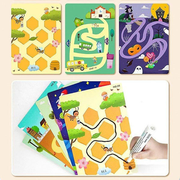 Planet Gates Montessori Children Toys Drawing Tablet DIY Color Shape Math Match Game Book Drawing Set  Learning Educational Toys For Children