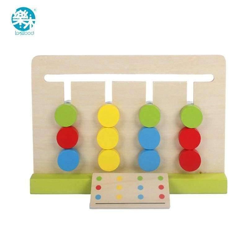 Planet Gates Montessori Education Wooden Toys  Four Color Game Color Matching  early child kids education learning toys