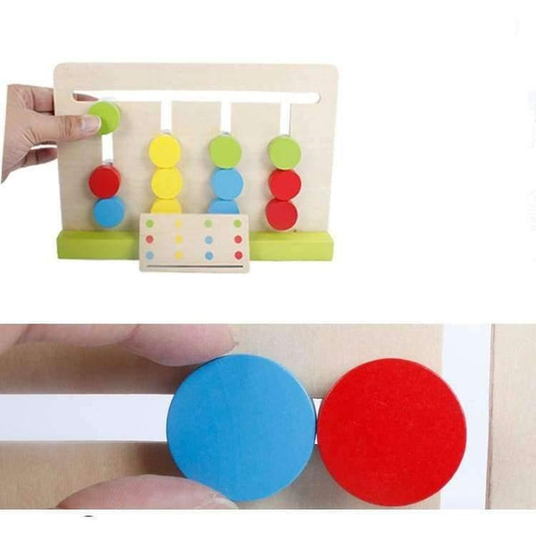 Planet Gates Montessori Education Wooden Toys  Four Color Game Color Matching  early child kids education learning toys