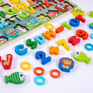 Planet Gates Montessori Educational Wooden Toys Children Busy Board Math Fishing Children's Wooden Preschool Montessori Toy Counting Geometry