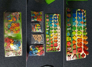 Planet Gates Montessori Educational Wooden Toys Children Busy Board Math Fishing Children's Wooden Preschool Montessori Toy Counting Geometry