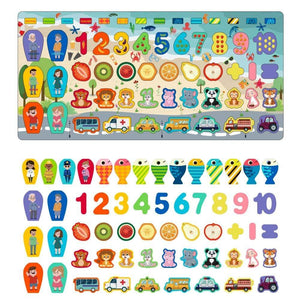 Planet Gates Montessori Educational Wooden Toys Children Busy Board Math Fishing Children's Wooden Preschool Montessori Toy Counting Geometry