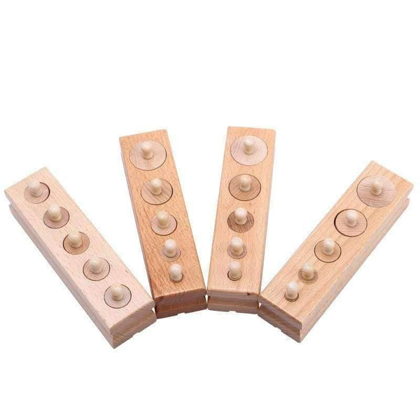 Planet Gates Montessori Educational Wooden Toys Math Cylinder Socket Family Pack Early Learning 4pcs/set