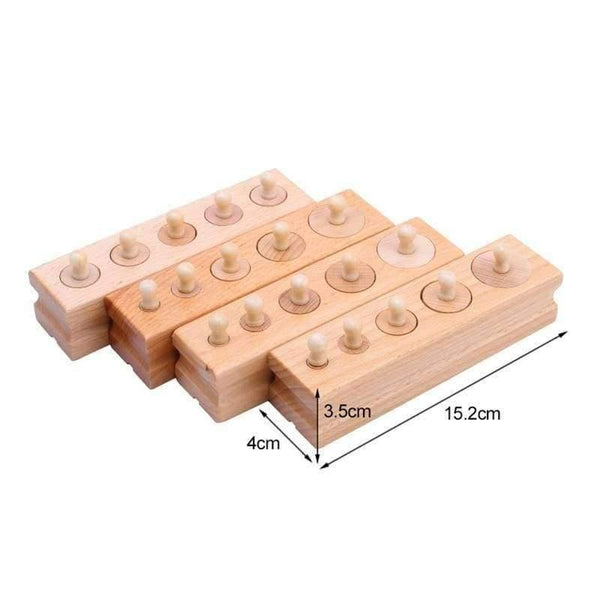 Planet Gates Montessori Educational Wooden Toys Math Cylinder Socket Family Pack Early Learning 4pcs/set