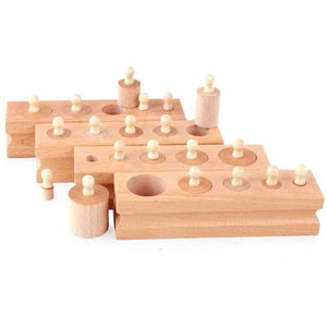 Planet Gates Montessori Educational Wooden Toys Math Cylinder Socket Family Pack Early Learning 4pcs/set
