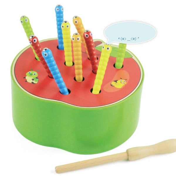 Planet Gates Montessori For Kid Wooden Magnetic Catch Worm Game Children's  Early Educational Gifts For Girls Boys Shipping  From Russia