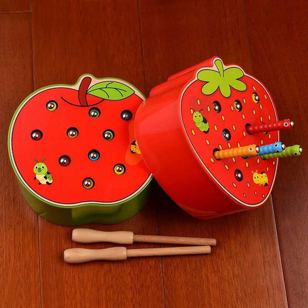Planet Gates Montessori For Kid Wooden Magnetic Catch Worm Game Children's  Early Educational Gifts For Girls Boys Shipping  From Russia
