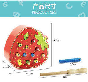 Planet Gates Montessori For Kid Wooden Magnetic Catch Worm Game Children's  Early Educational Gifts For Girls Boys Shipping  From Russia